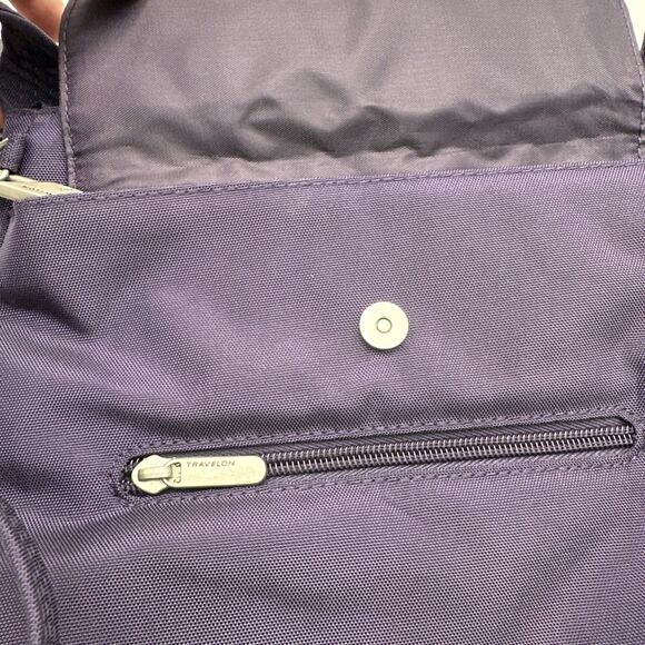 New Travelon Anti-Theft Classic Mini Shoulder Bag Eggplant Purple Travel bag - Picture 10 of 11